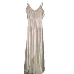 Jonquil by Diane Samandi Satin Nightgown LARGE Bridal Romantic Lace Beading